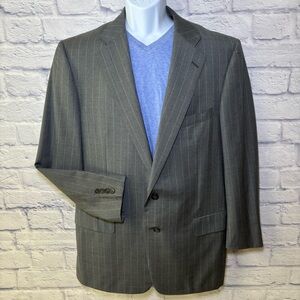 ERMENEGILDO ZEGNA Gray Striped Wool Blazer Sport Coat Jacket Italy 54 / US 42 R